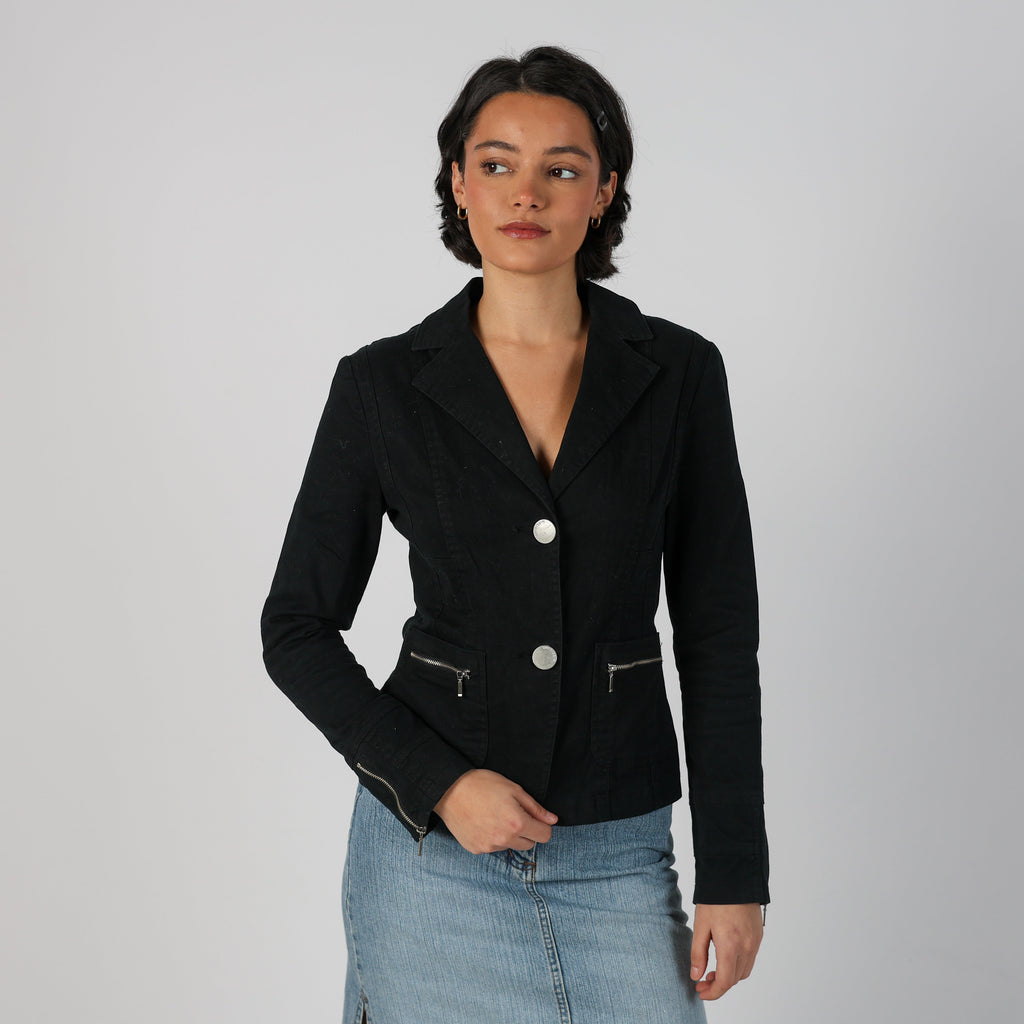 Black Y2K W&W Woven Jacket (S)