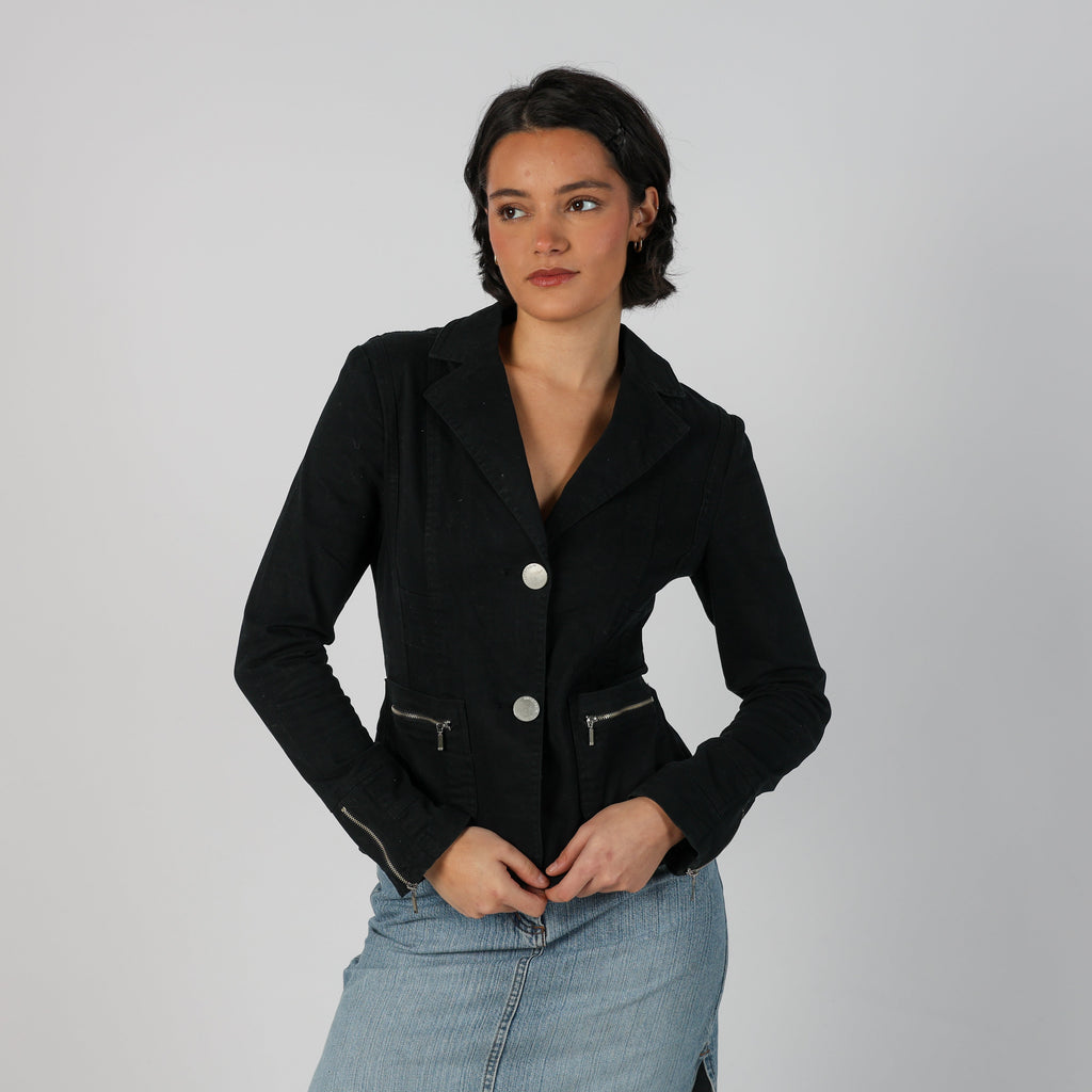 Black Y2K W&W Woven Jacket (S)
