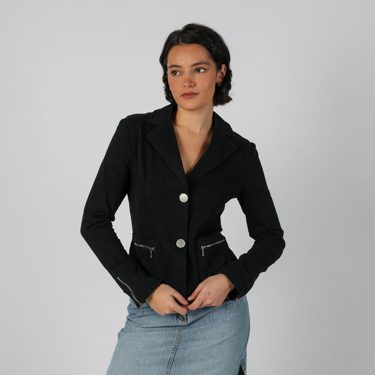 Black Y2K W&W Woven Jacket (S)