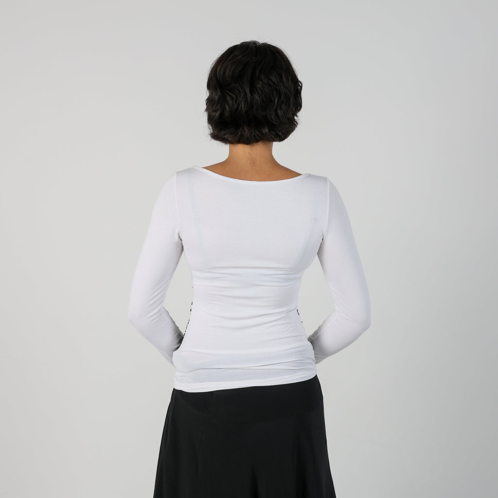 White Y2K Made in Italy Long Sleeve Top Bambolina (S)