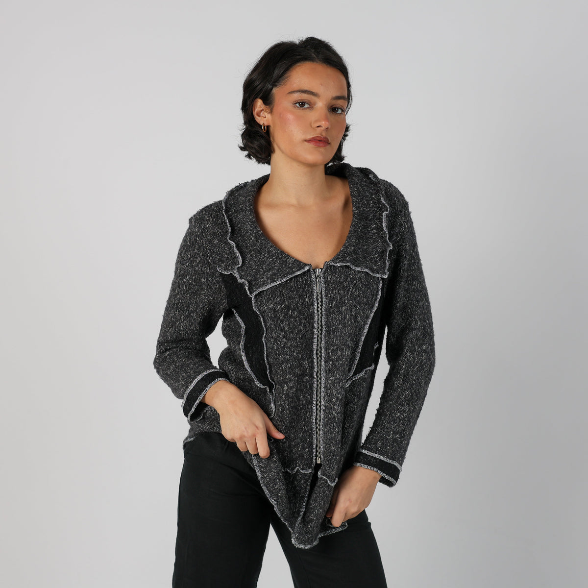 Grey Y2K Knitted Jumper Ginalaura (M)