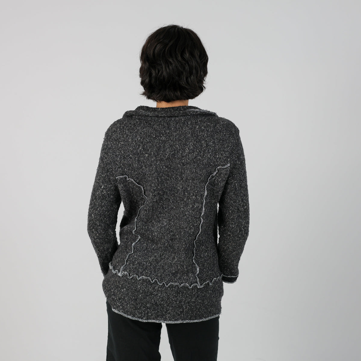 Grey Y2K Knitted Jumper Ginalaura (M)