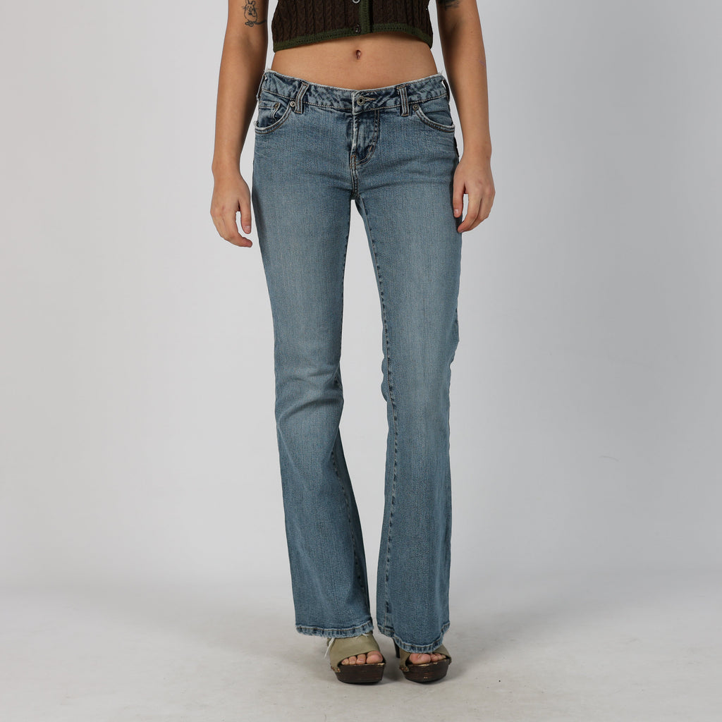 Blue Y2K Silver Bootcut Jeans (M)