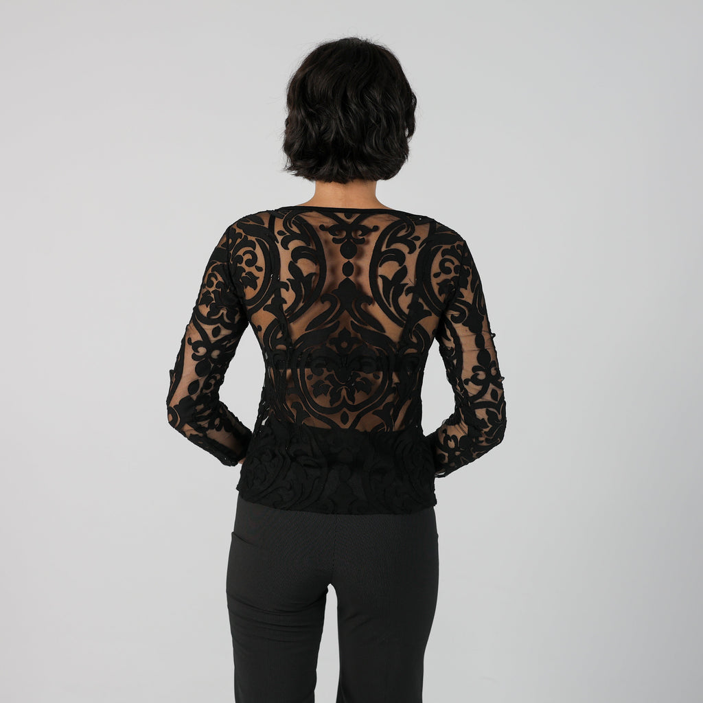 Black Y2K Mesh Top (S)