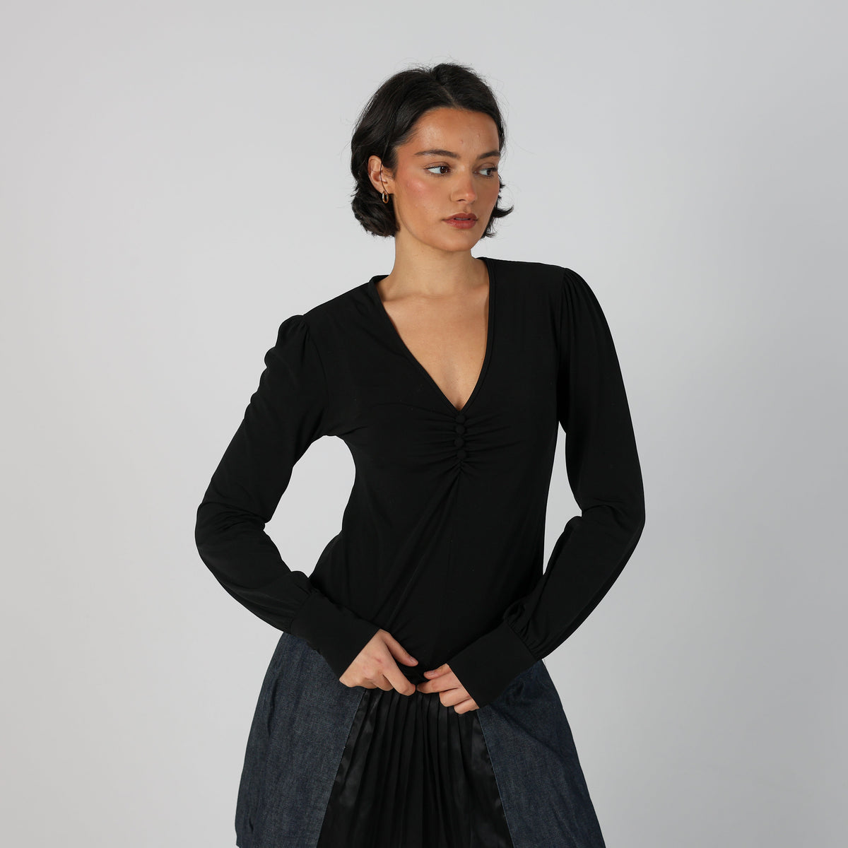 Black Y2K Niama Long Sleeve Top (S)