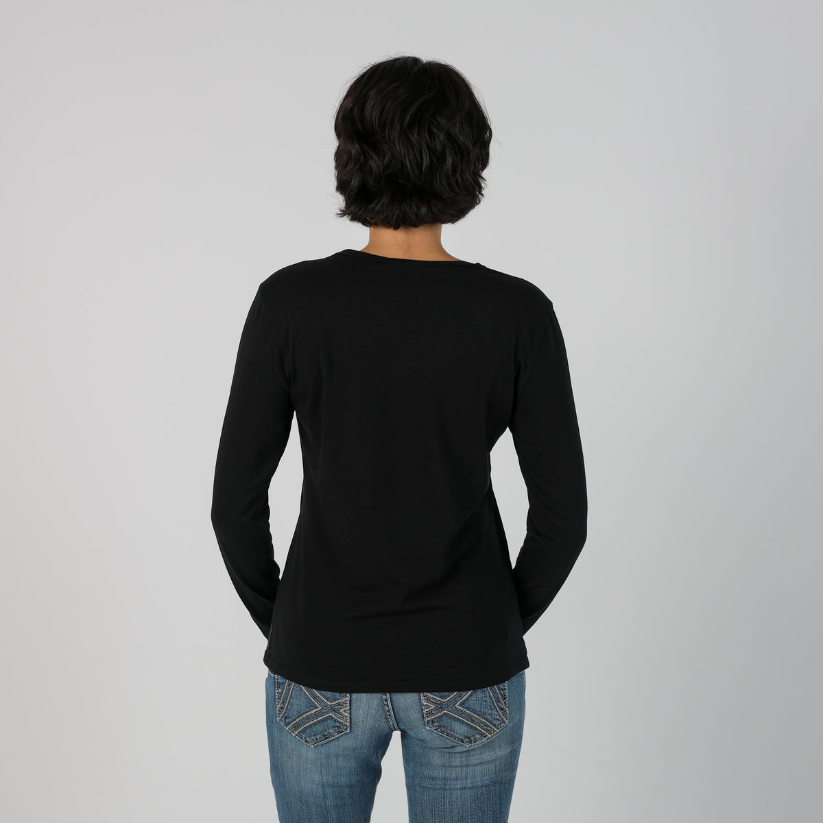 Black Y2K Armani Jeans Long Sleeve Top (M)