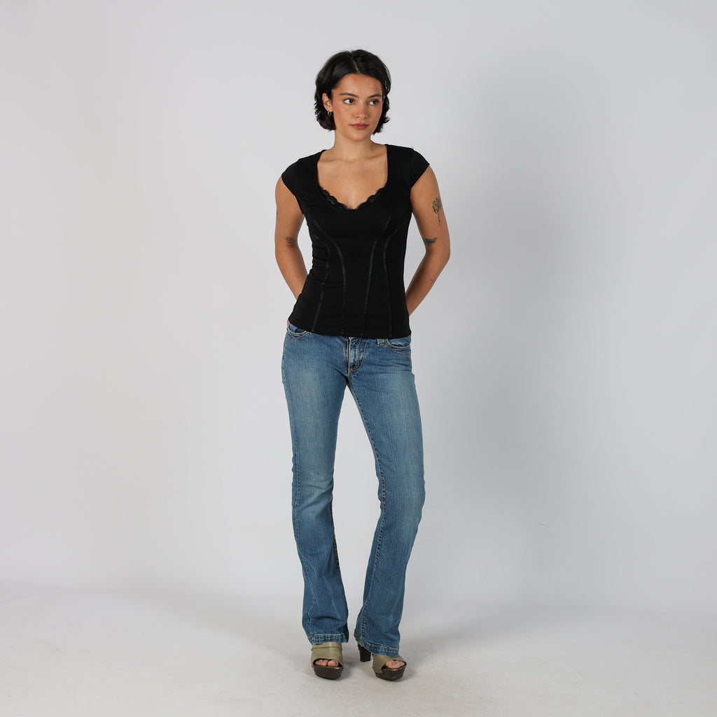 Blue Y2K Bootcut Jeans (S)
