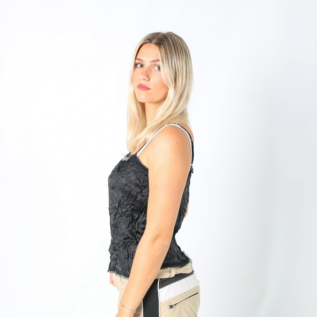 Black Y2K Yamamay Cami Embellished front (L)