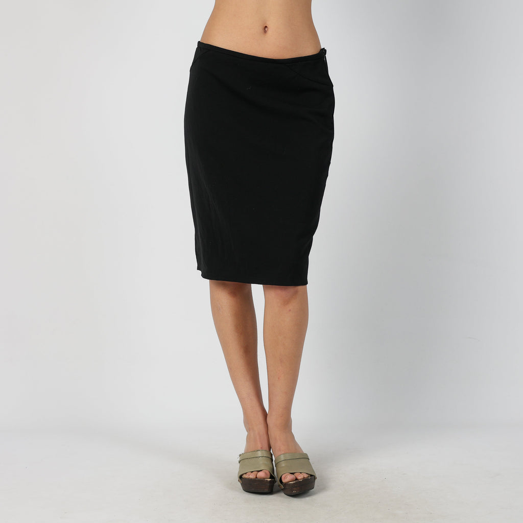 Black Y2K Armani Woven Midi Skirt (M)
