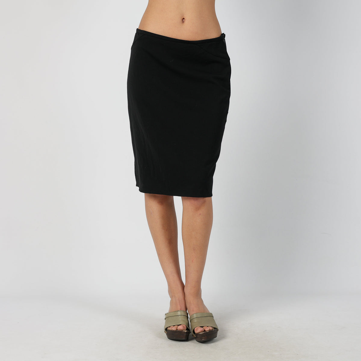 Black Y2K Armani Woven Midi Skirt (M)