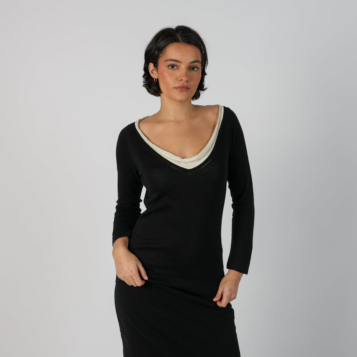 Black Y2K Max Mara Long Sleeve Top Fine knit (M)
