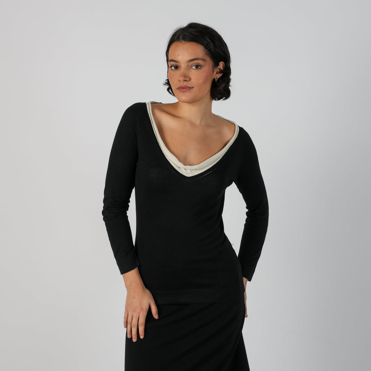 Black Y2K Max Mara Long Sleeve Top Fine knit (M)