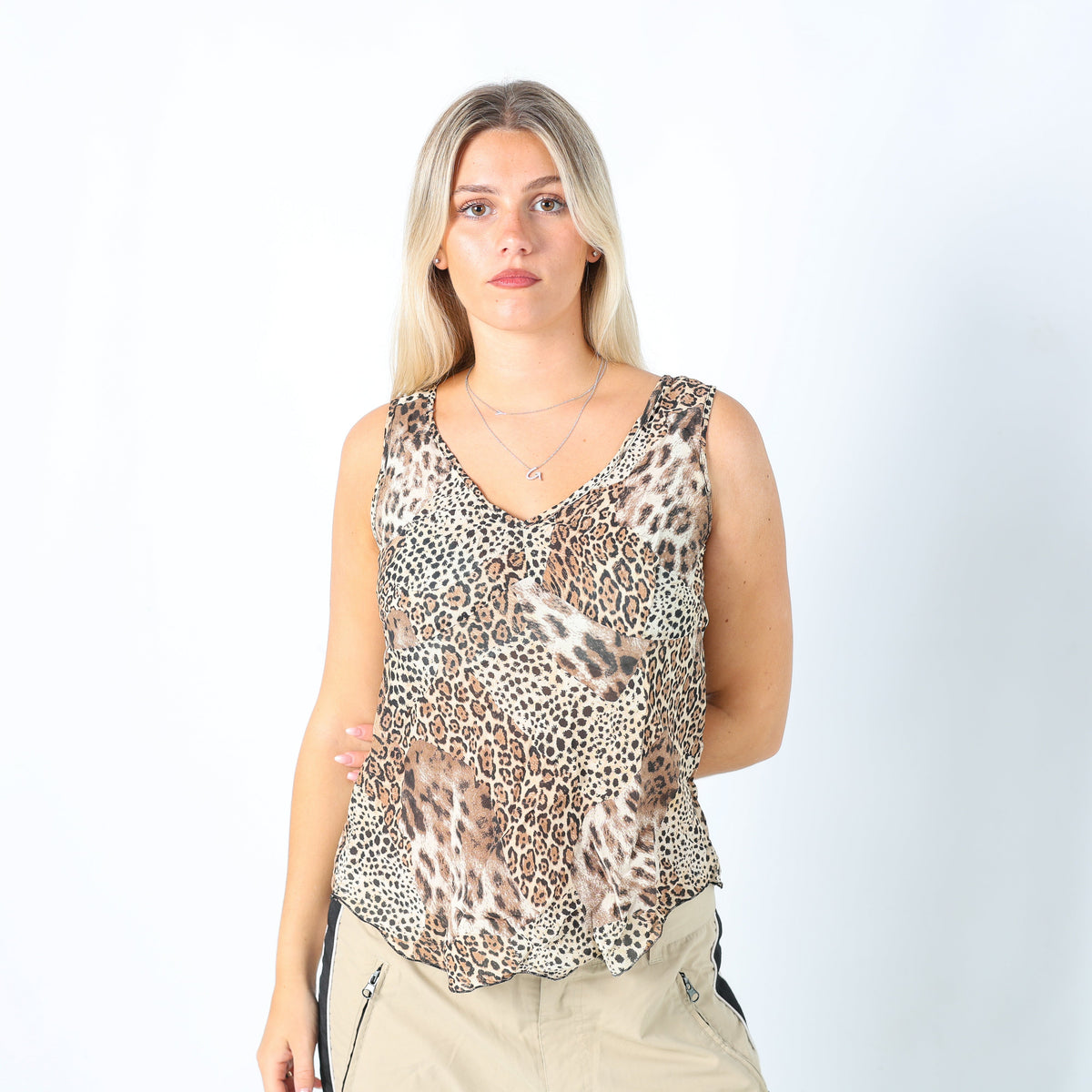 Tan Y2K Superior Cami Print (L)