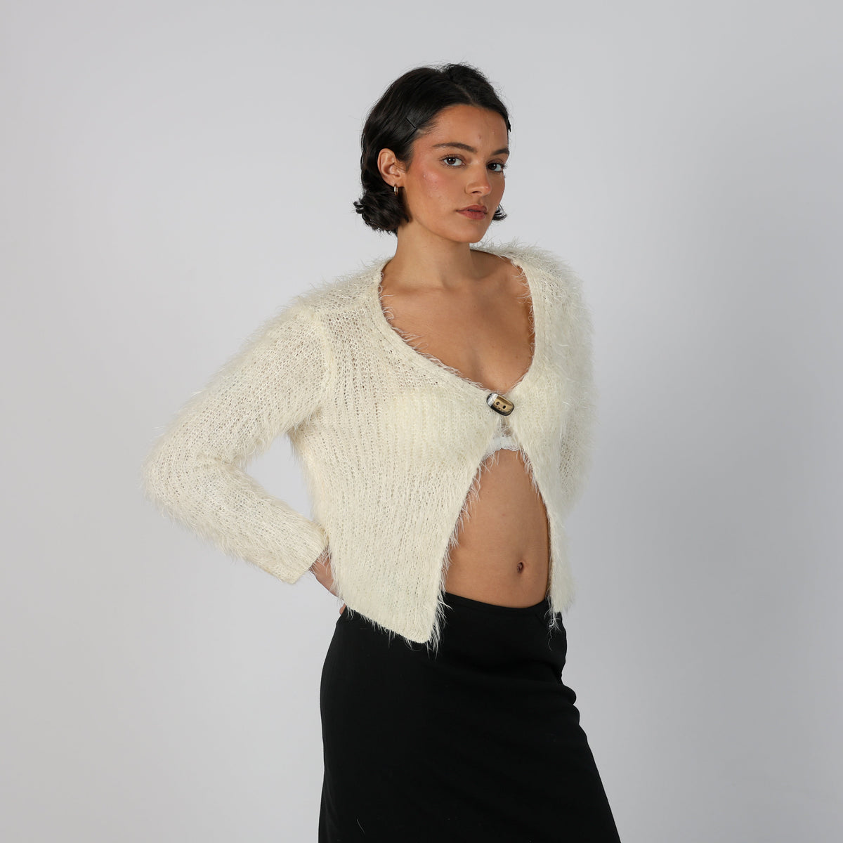 Cream Y2K Made in Italy Cardigan (M)