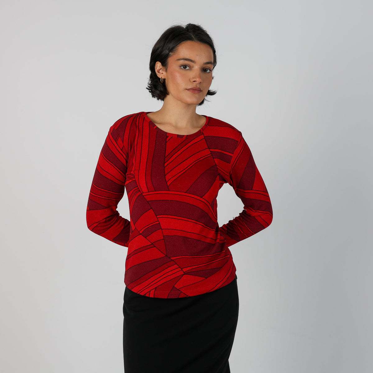Red Y2K Energie Long Sleeve Top (S)
