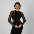 Black Y2K Mesh Top (S)