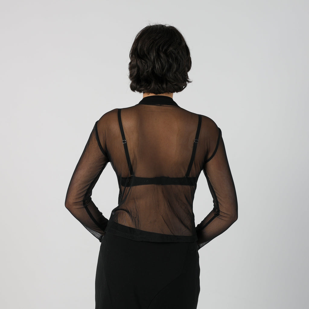Black Y2K Mesh Top (S)