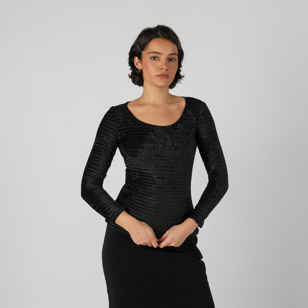 Black Y2K Avant Long Sleeve Top (S)