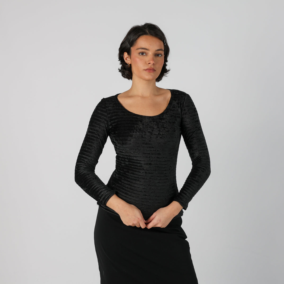 Black Y2K Avant Long Sleeve Top (S)