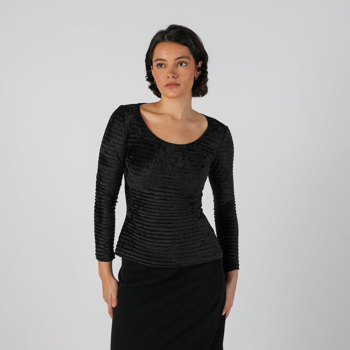 Black Y2K Avant Long Sleeve Top (S)