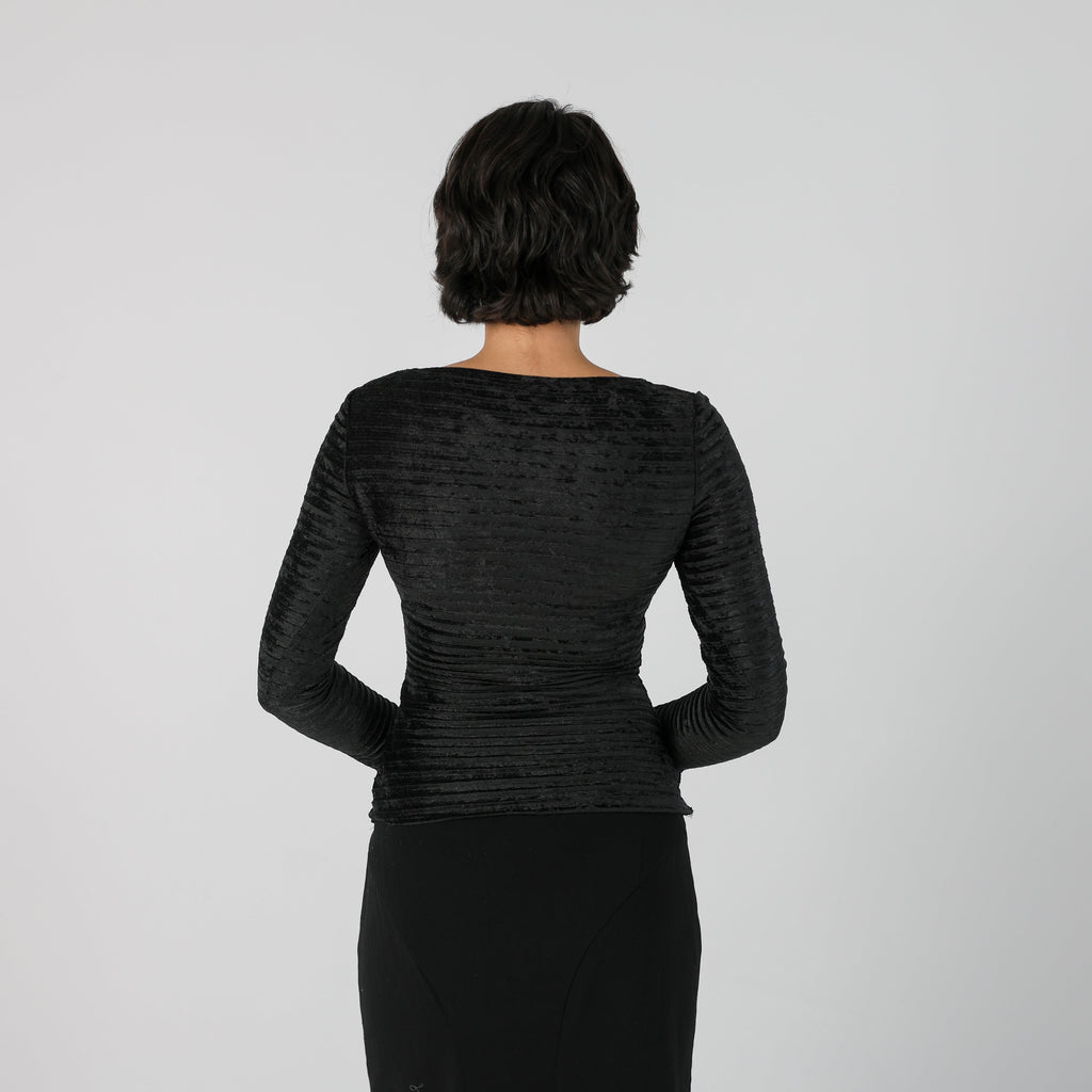Black Y2K Avant Long Sleeve Top (S)