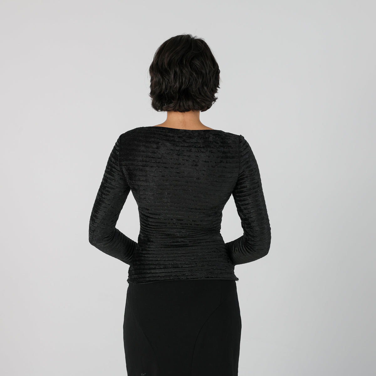 Black Y2K Avant Long Sleeve Top (S)