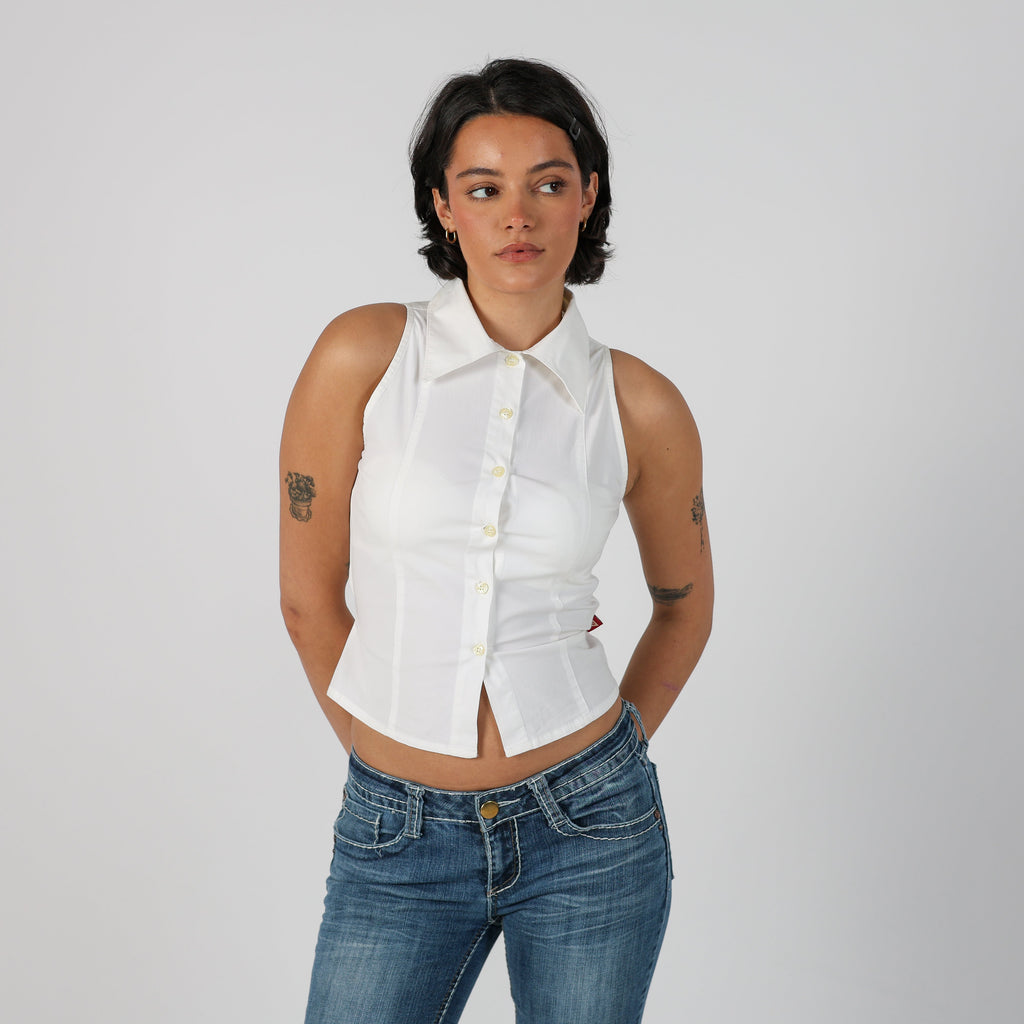 White Y2K Guess Blouse (XS)