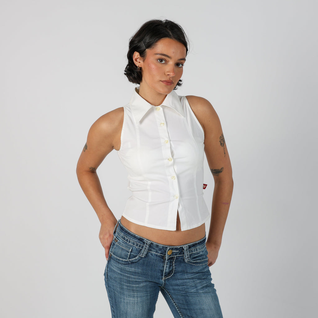 White Y2K Guess Blouse (XS)