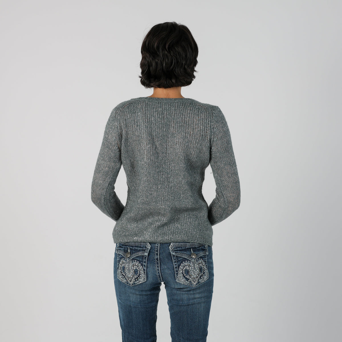 Light Grey Y2K Fred Perry Knitted Jumper (M)