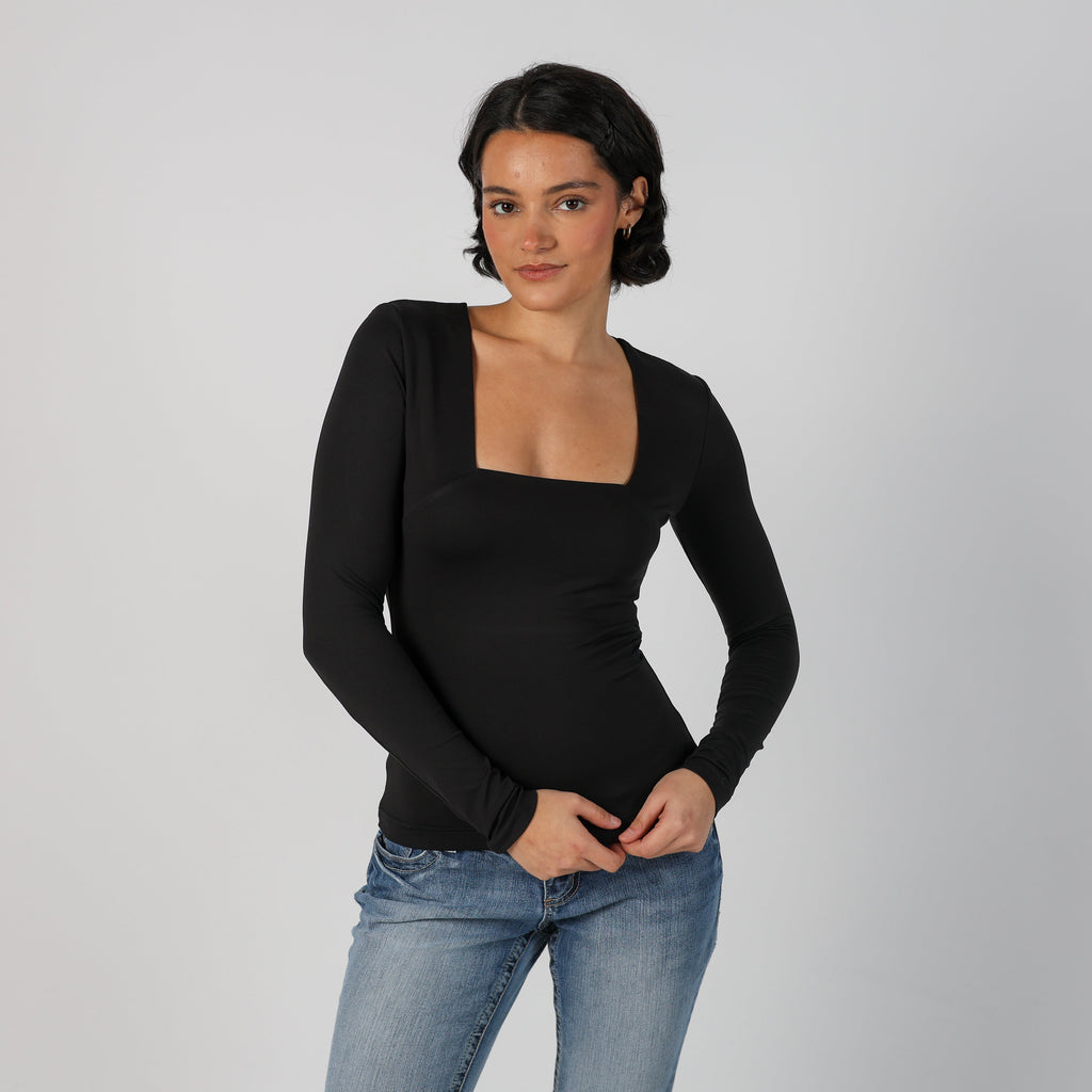 Black Y2K Habana Long Sleeve Top (XS)