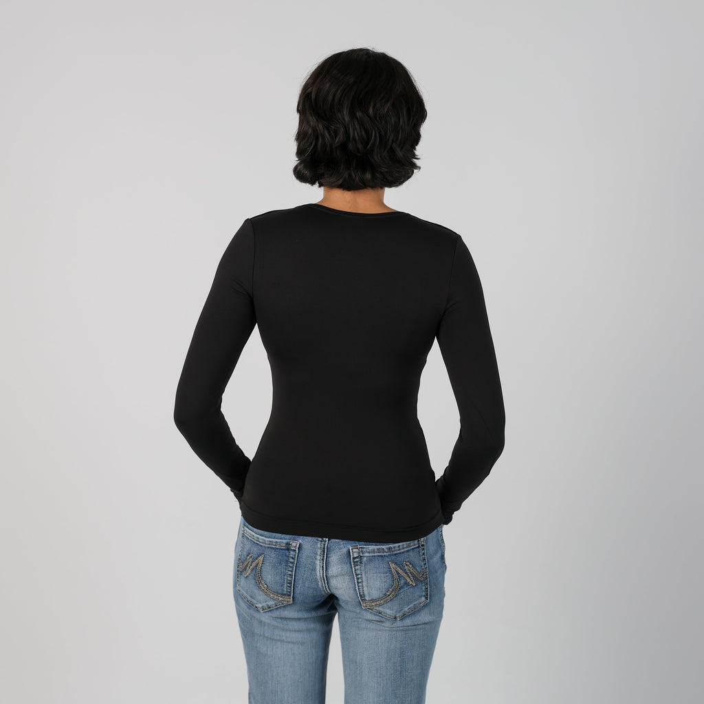 Black Y2K Habana Long Sleeve Top (XS)