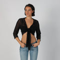 Black Y2K Made in Italy Mesh Cardigan (XS)
