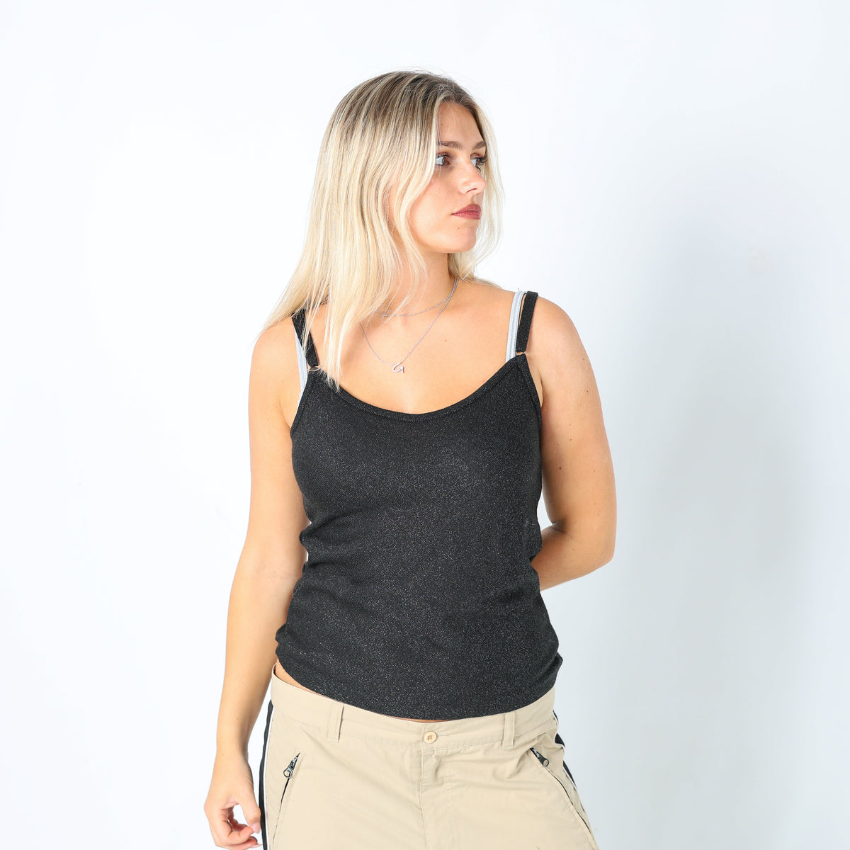 Black Y2K Rosa Frigerid Cami Sparkle (L)