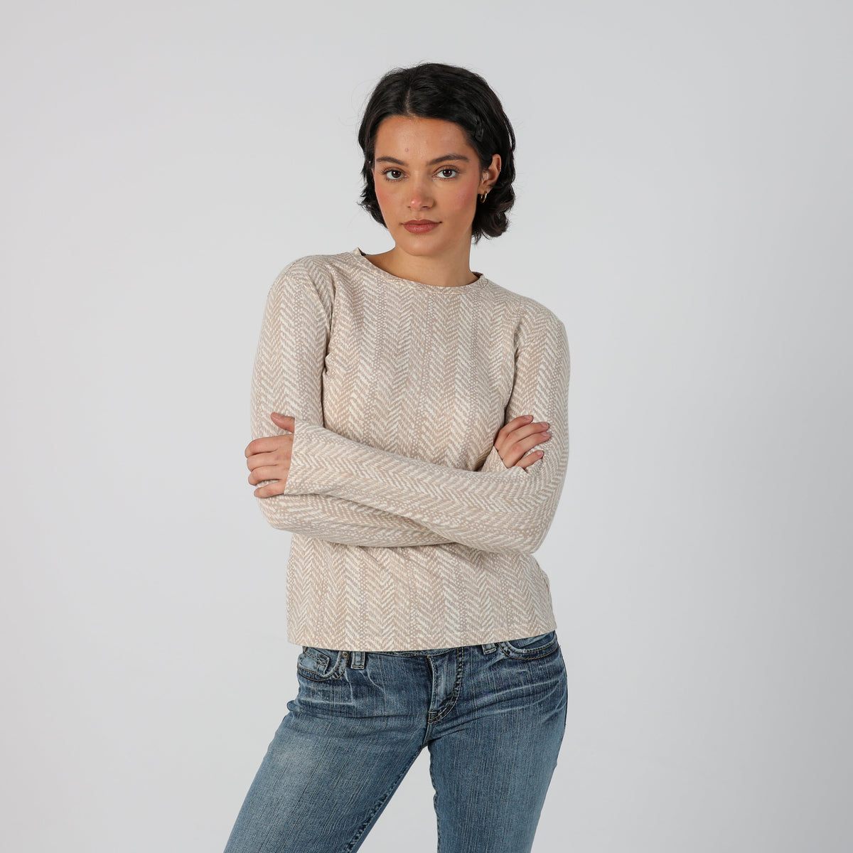Beige Y2K Iceberg Long Sleeve Top (M)