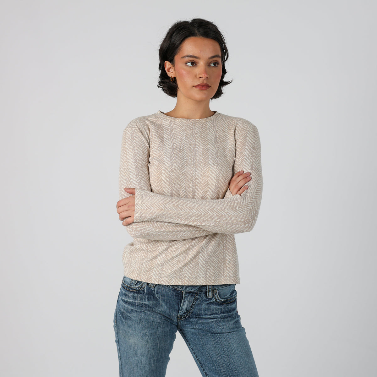 Beige Y2K Iceberg Long Sleeve Top (M)