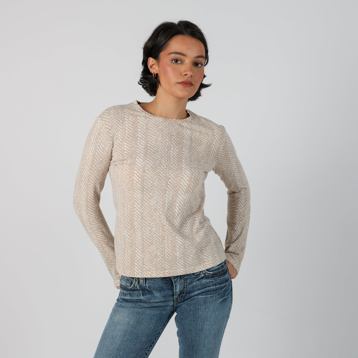 Beige Y2K Iceberg Long Sleeve Top (M)