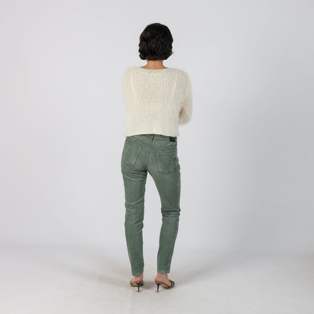 Light Green Y2K Armani Jeans Cord Casual Trousers (M)