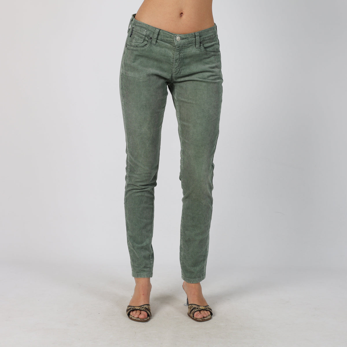 Light Green Y2K Armani Jeans Cord Casual Trousers (M)