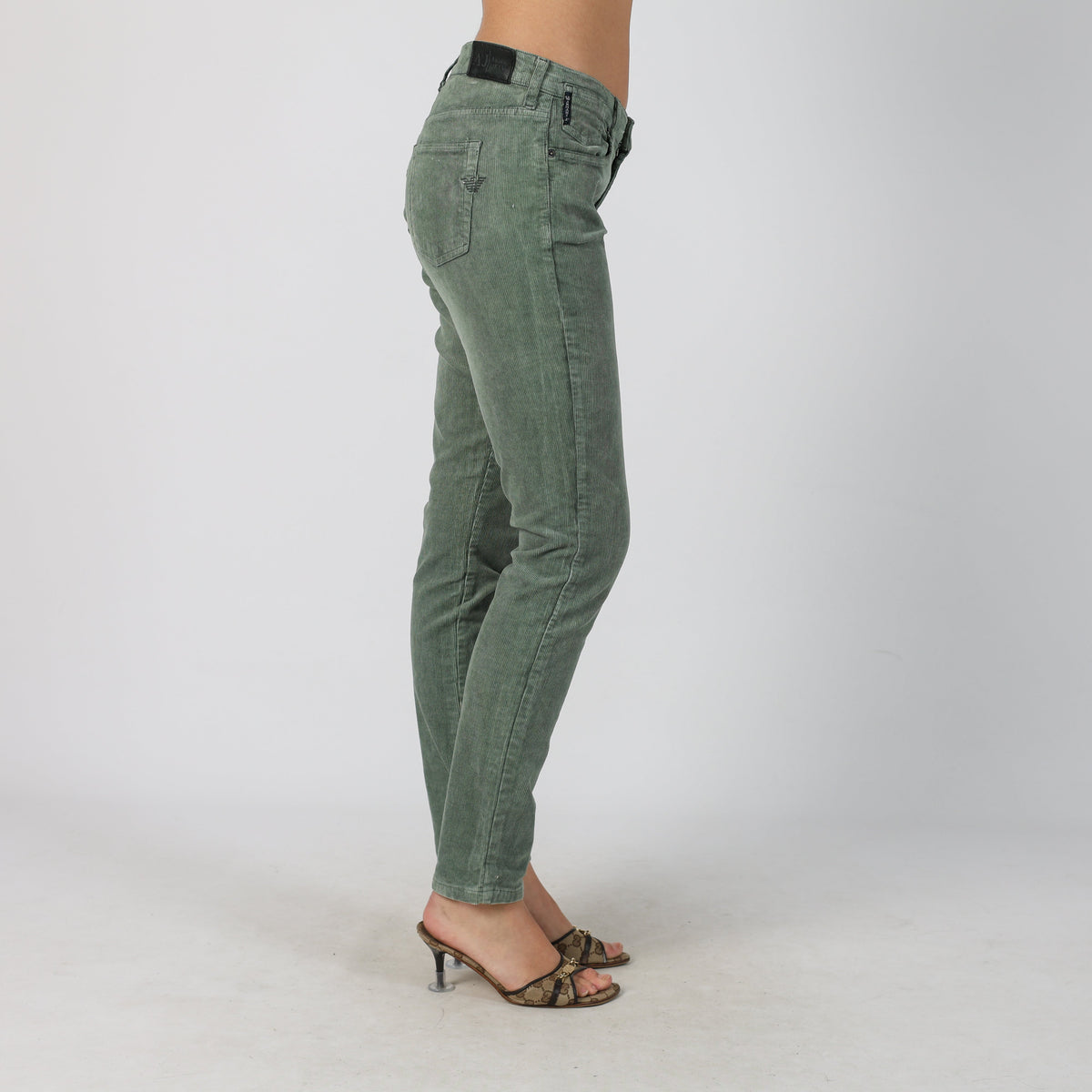 Light Green Y2K Armani Jeans Cord Casual Trousers (M)