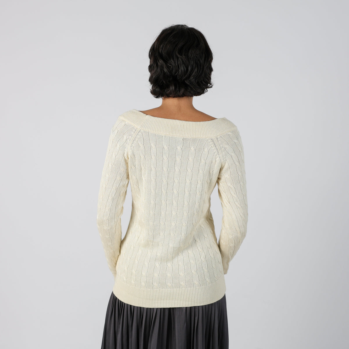 Cream Y2K Lauren Ralph Lauren Knitted Jumper (S)