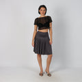 Grey Y2K Liu Jo Woven Midi Skirt (XXS)