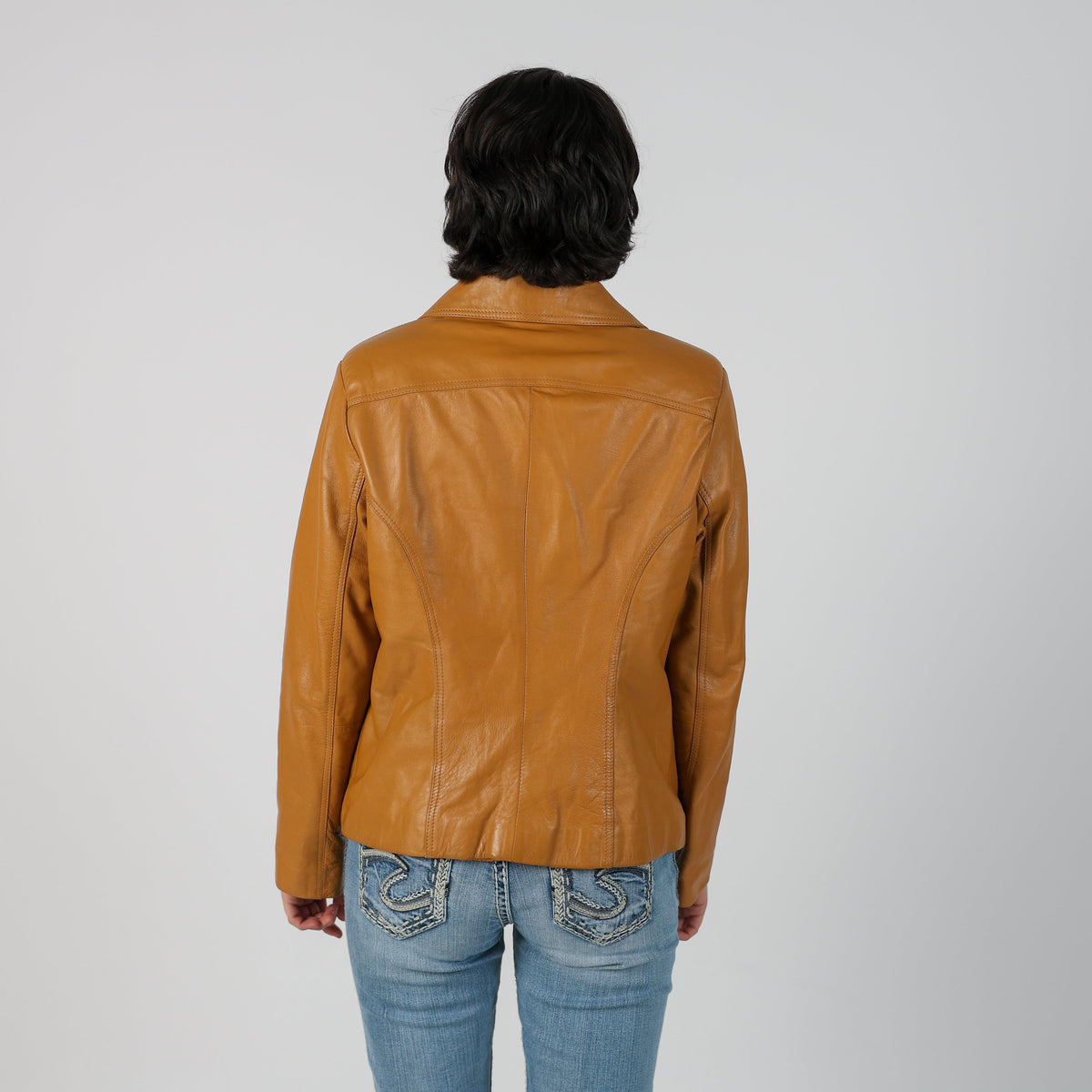Tan Y2K Vera Pelle Leather Jacket Faux leather (M)