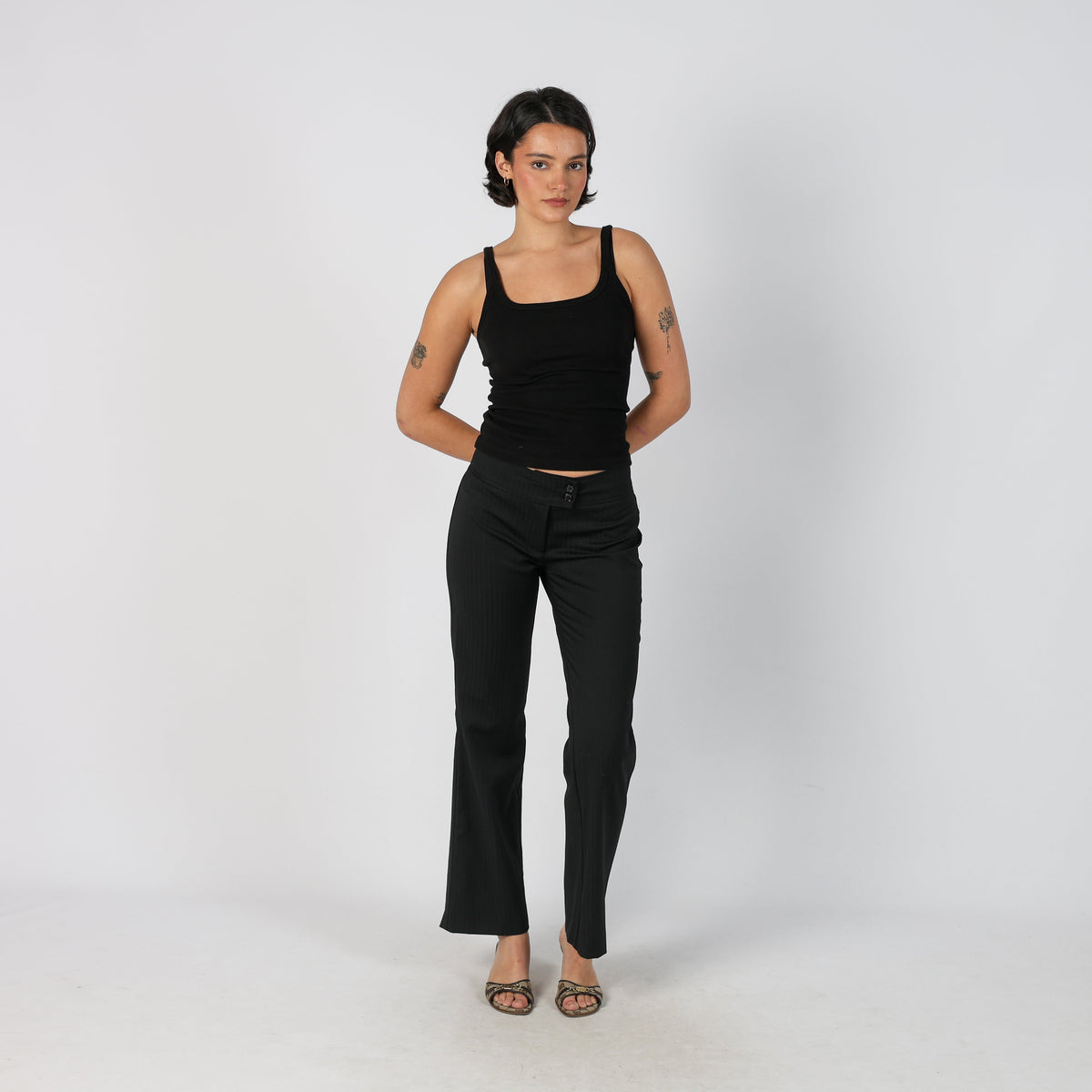 Black Y2K Roccobarocco Woven Trousers (S)
