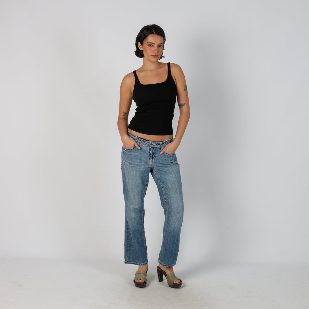 Blue Y2K Straight Jeans Earl Jeans (M)