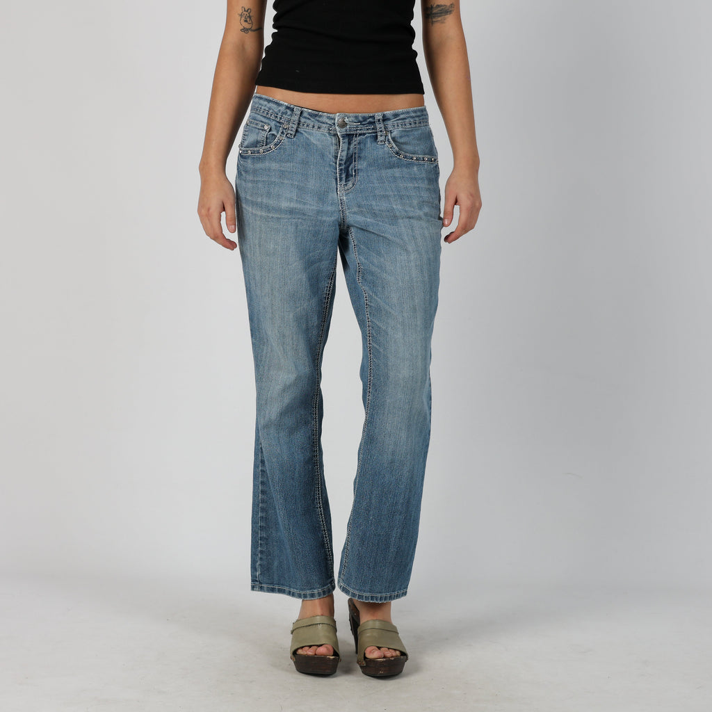 Blue Y2K Straight Jeans Earl Jeans (M)