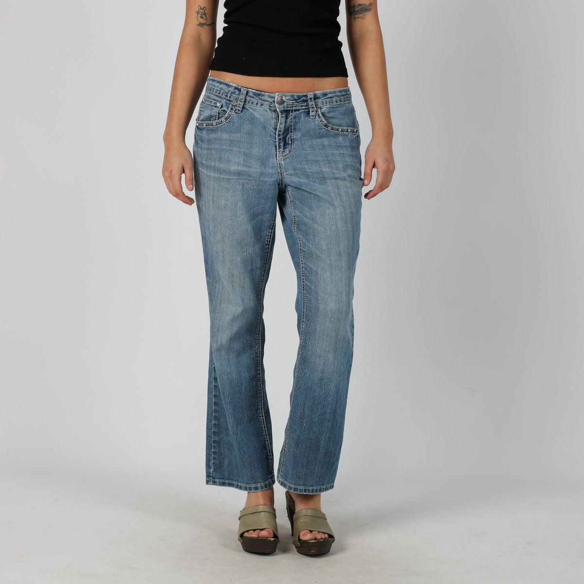 Blue Y2K Straight Jeans Earl Jeans (M)