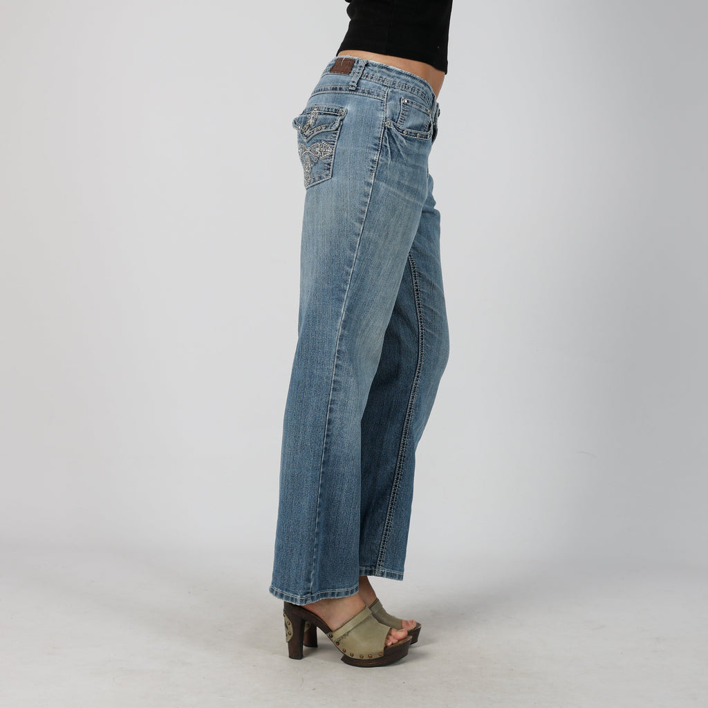 Blue Y2K Straight Jeans Earl Jeans (M)