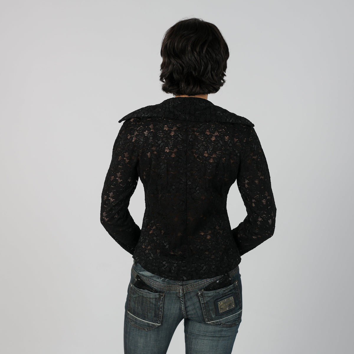 Black Y2K Wan Li Lace Top (M)