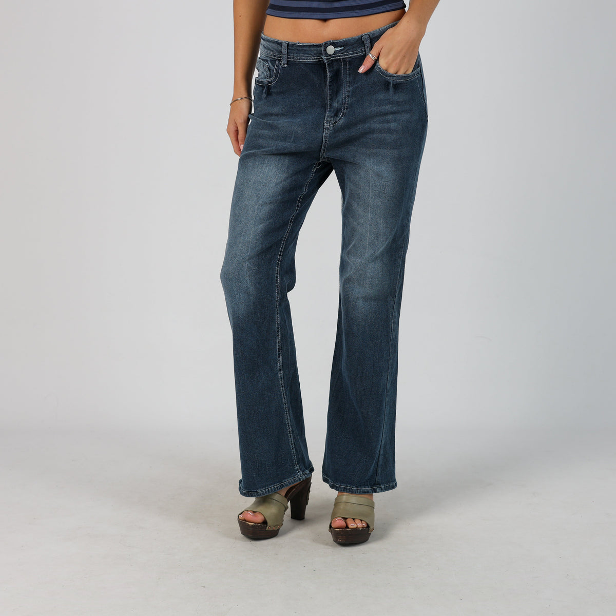 Blue Y2K Straight Jeans (M)