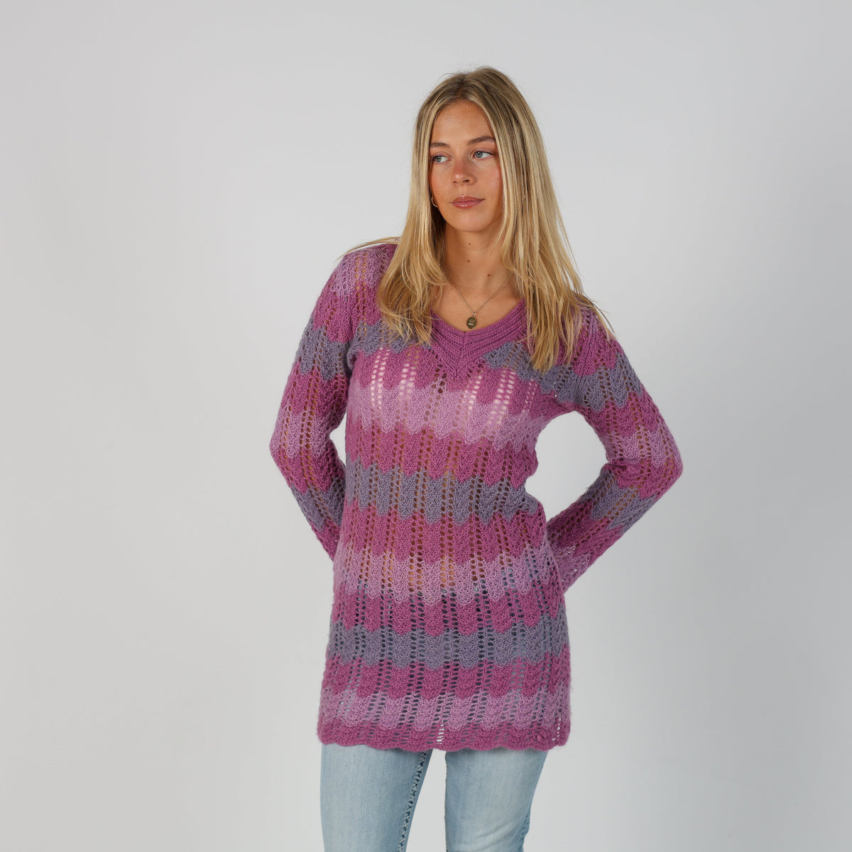 Purple Y2K Made in Italy Knitted Jumper (M)